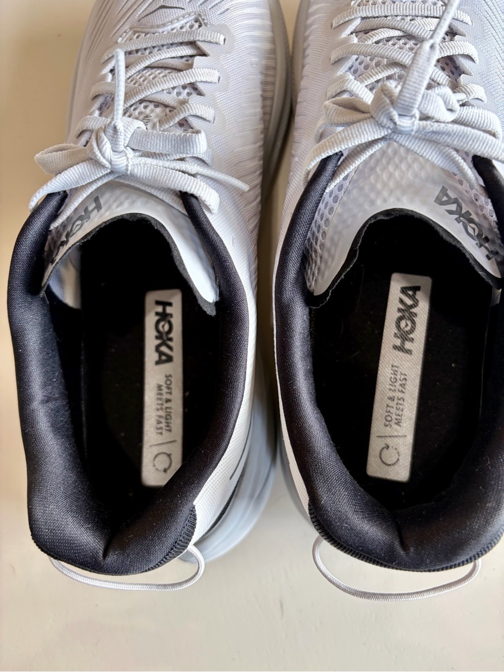 Hoka Light Grey Running Shoes size 11.5 - Picture 7 of 8